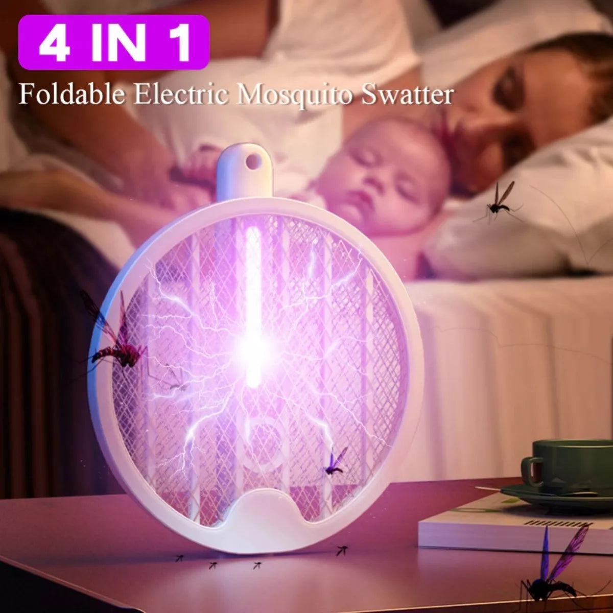 HERRABOX® - Raqueta/Paleta Eléctrica, Extermina En El Acto, Sin Dañar El Ambiente!